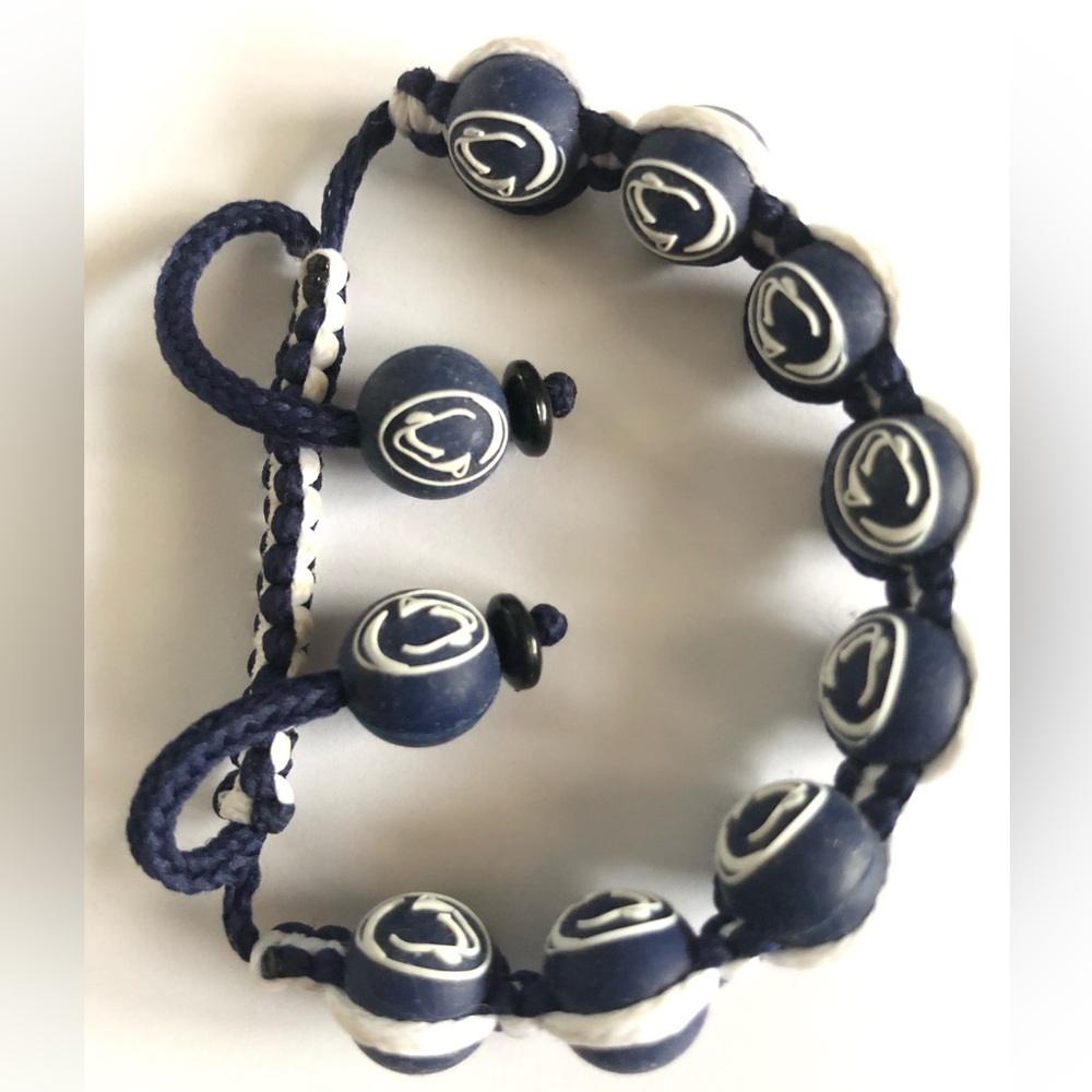 Penn State Navy and White Beaded Bracelet - Picture 4 of 5